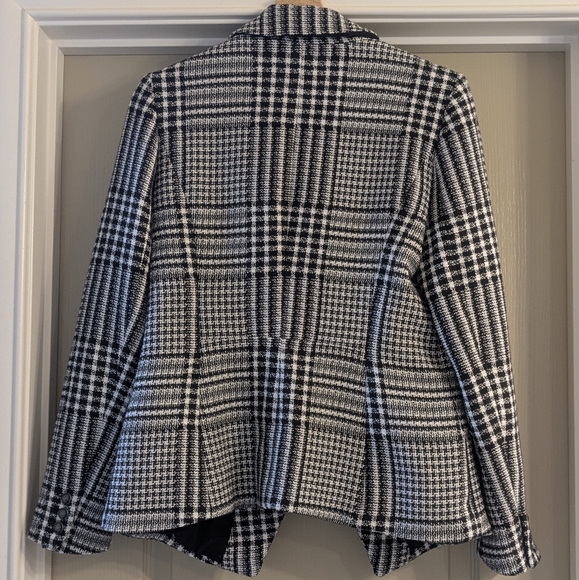 🖤 White House Black Market Plaid Tweed Double Breasted Blazer Jacket - Size 8 - Picture 2 of 10
